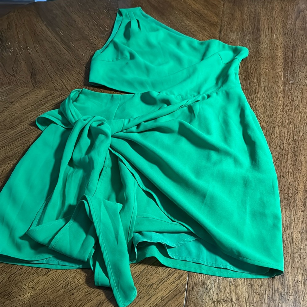 Green runaway the label mini cut out dress